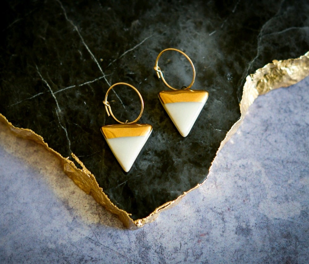 Triangle earrings deals